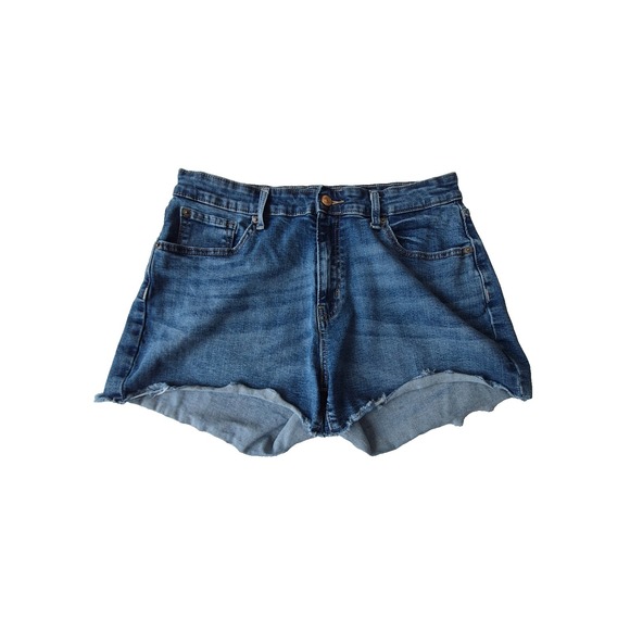 Signature by Levi Strauss & Co. Pants - Signature Levi Strauss High Rise Denim Shorts Womens 14 W32 Blue Raw Hem Stretch